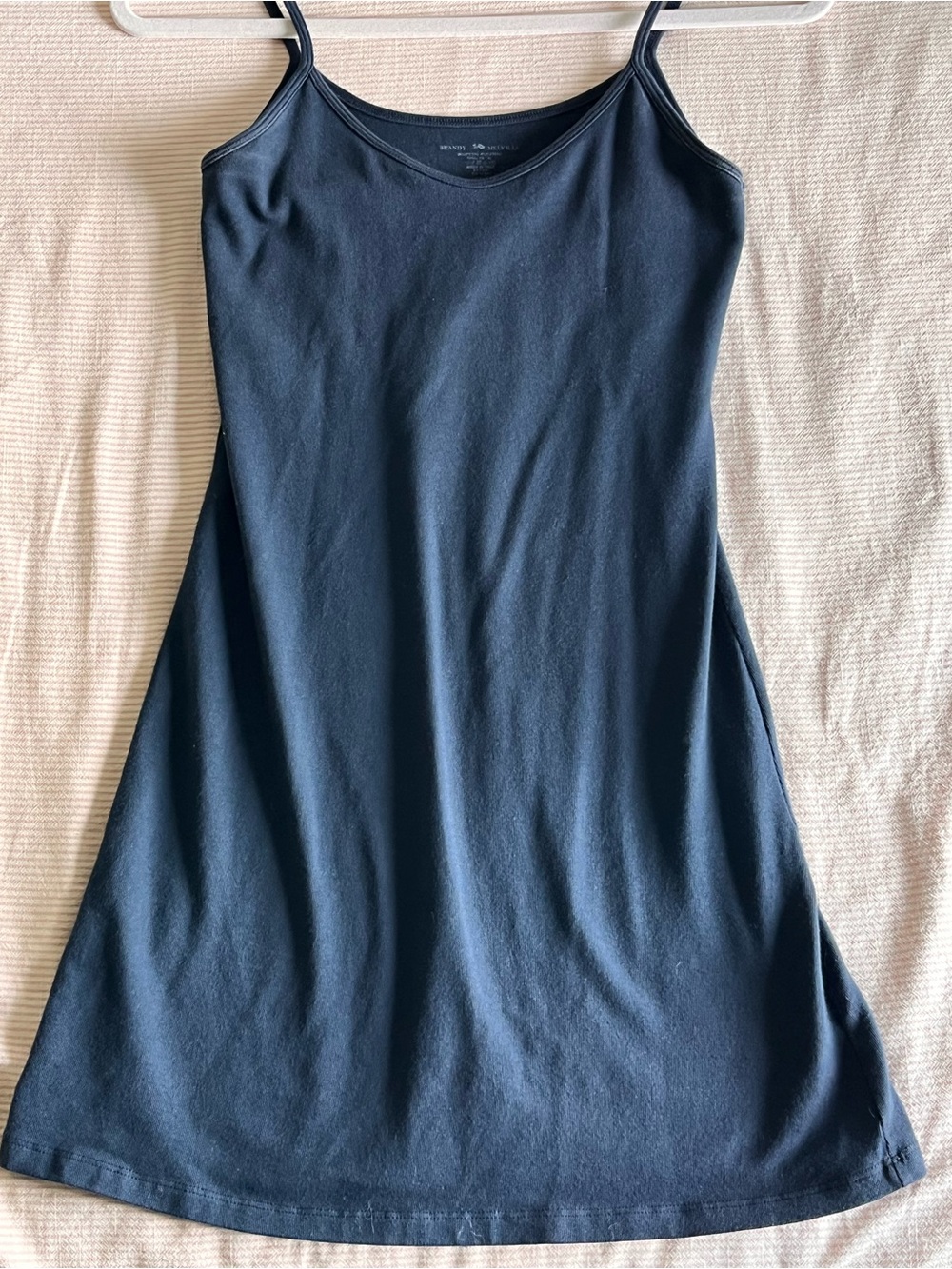 Brandy Melville Navy Blue Cotton Dress with Thin Straps